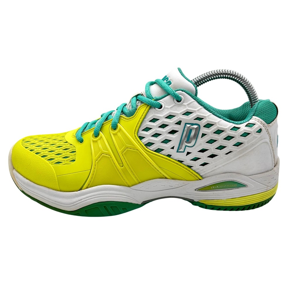 Prince Warrior Tennis Shoes Womens Size 8.5 Yellow Green White Athletic Sneakers